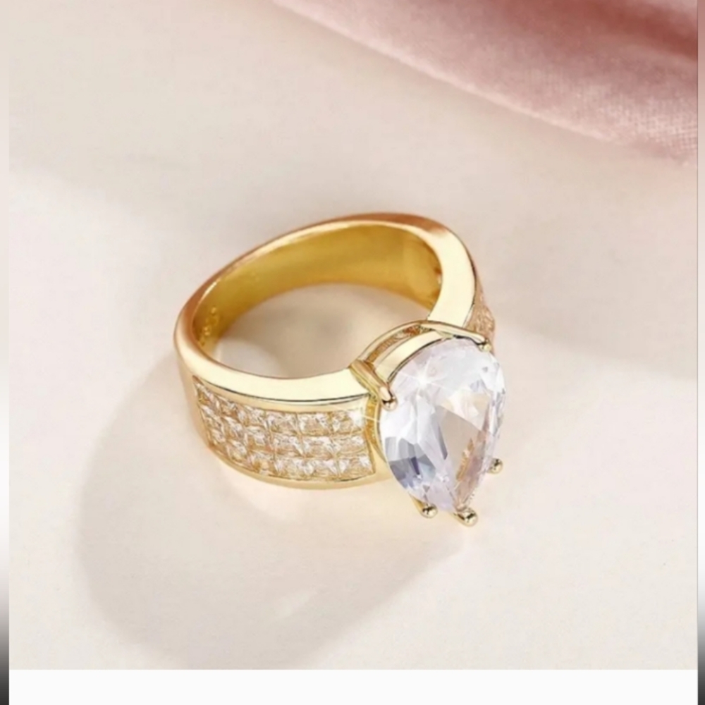 925 Yellow Gold Diamond Ring